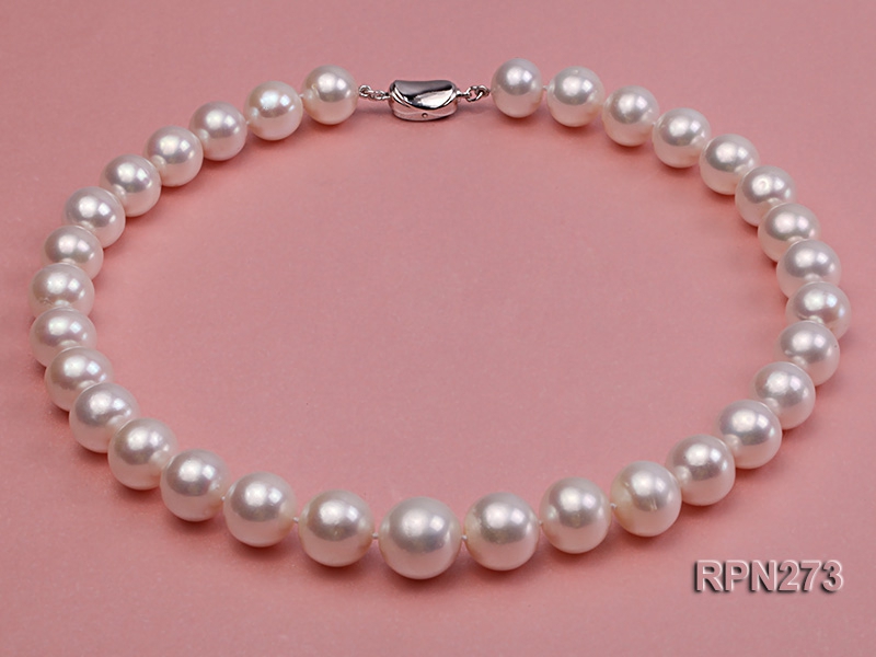 Classic 12.5-14.5mm AAA White Round Freshwater Pearl Necklace