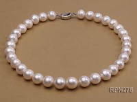 13-14mm AA-grade Classic White Round Freshwater Pearl Necklace