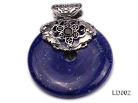 Azure Blue Lapis Lazuli Pendant with Sterling Silver Fitting