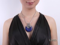 Azure Blue Lapis Lazuli Pendant with Sterling Silver Fitting