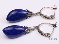 9x21mm Lapis Lazuli Earrings with Sterling Silver Hooks
