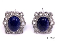 19.5x22mm Lapis Lazuli Earrings with Sterling Silver Studs