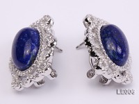19.5x22mm Lapis Lazuli Earrings with Sterling Silver Studs