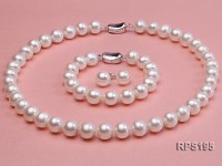 10-11mm  round freshwater pearl necklace,bracelet and earring set