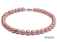 Classic 11-13mm AAA Pink Round Edison Freshwater Pearl Necklace