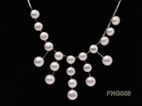 8.5mm White Freshwater Pearl on a Gold Plated Chain Necklace