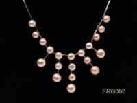 8.5mm Pink Freshwater Pearl on a Gold Plated Chain Necklace