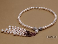 9-10mm AAA White Round Freshwater Pearl Necklace
