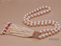 9-10mm Round White Freshwater Pearl Necklace