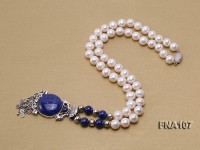 11-12mm Round White Freshwater Pearl Long Necklace