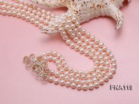 8-9mm Round White Freshwater Pearl Long Necklace