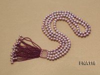 2 Strand 8mm Natural purple Freshwater Pearl Necklace