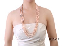Three-Strand 6-7mm Natural Pink Freshwater Pearl Necklace