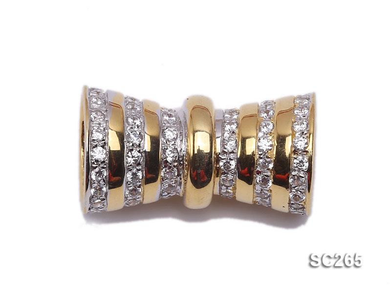 Exquisite 18K Gold-plated Zircon-inlaid Sterling Silver Necklace Clasp