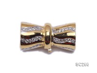Exquisite 18K Gold-plated Zircon-inlaid Sterling Silver Necklace Clasp