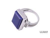 Sterling Silver Ring Inlaid with Lapis Lazuli