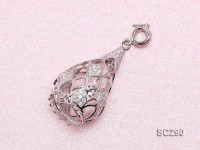 20x45mm Drop-shaped Silver Accessories with Zircons