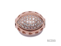 10x15mm Rose Gold-plated Silver Accessories with Zircons