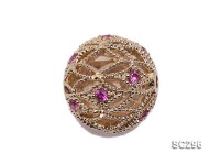 13.5mm Round Gold-plated Silver Accessories with Zircons