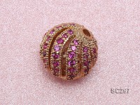 13mm Round Gold-plated Silver Accessories with Zircons