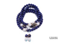 6mm Azure Blue Round Lapis Lazuli Beads Elasticated Bracelet with Tridacna Beads