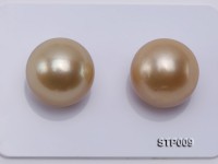 South Sea Pearl—AAA-grade 15mm Round Golden South Sea Pearl