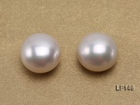Super-size 13.5-14mm Classic White Flat Loose Pearl