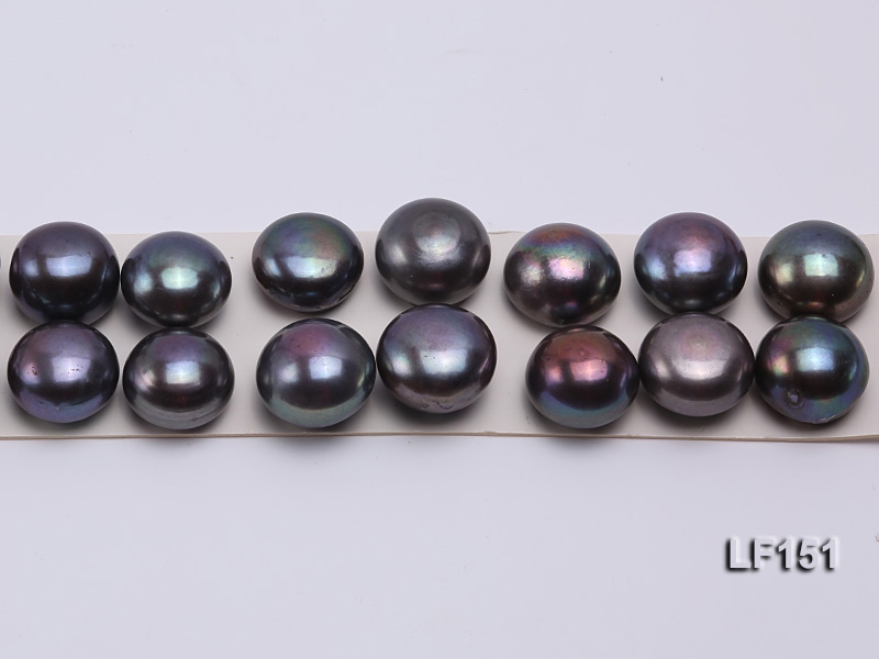 Super-size 15-15.5mm Black Flat Loose Pearl