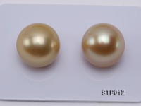 South Sea Pearl—AAA-grade 14-15mm Round Golden South Sea Pearl