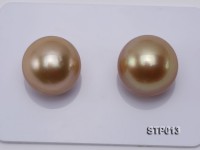 South Sea Pearl—AA-grade 14mm Round Golden South Sea Pearl