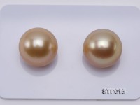 South Sea Pearl—AAA-grade 13-14mm Round Golden South Sea Pearl