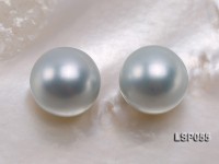 Wholesale 12-12.5mm Silver Blue Round Seashell Pearl Bead