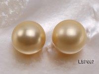 Wholesale 14-14.5mm Golden Round Seashell Pearl Beads