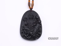 45x60mm Carved Black Obsidian Pendant