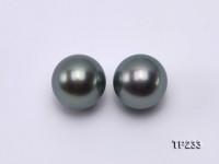 Tahitian Pearl–AA-grade 10-11mm Natural Black Round Pearl