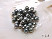Tahitian Pearl–AA-grade 11-12mm Natural Black Round Pearl