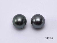 Tahitian Pearl–AA-grade 11-12mm Natural Black Round Pearl
