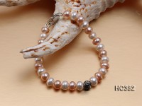 6.5-7mm Flat White & Pink Cultured Freshwater Pearl Bracelet