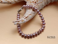 6.5-7mm Flat Lavender Cultured Freshwater Pearl Bracelet