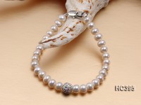 6.5-7mm Flat White Cultured  Freshwater Pearl Bracelet