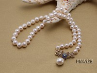 Selected 8-9mm Round White Freshwater Pearl Necklace