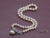 Selected 8-9mm Round White Pearl Necklace