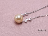 10mm Golden South Sea Pearl Pendant with silver chain