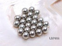 Wholesale 14-14.5mm Silver Grey Round Seashell Pearl Bead