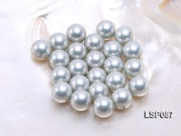 Wholesale 14.5mm Silver Round Seashell Pearl Bead
