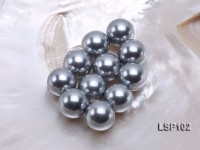 Wholesale 20.5mm Silver Black Round Seashell Pearl Bead