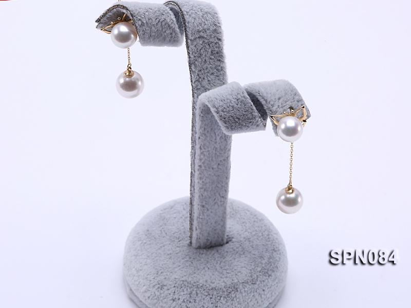 8mm AAA top quality akoya pearl earrings in 18K gold