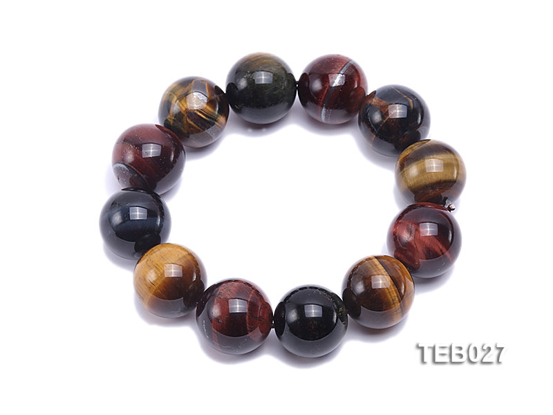 20mm Tiger Eye Beads Elasticated Bracelet