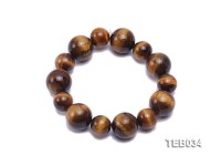 12-16mm Tiger Eye Beads Elasticated Bracelet