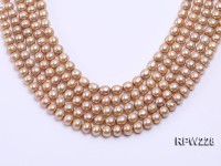 Wholesale 9-10mm Golden Round Freshwater Pearl String